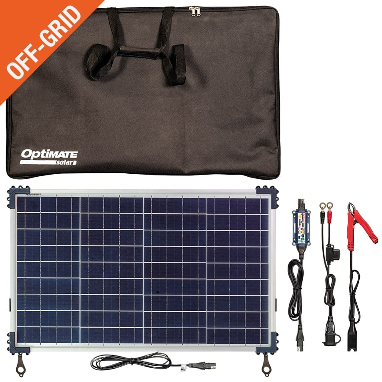 OptiMate Duo Solar Panel 40W Battery Charger Maintainer Travel Kit